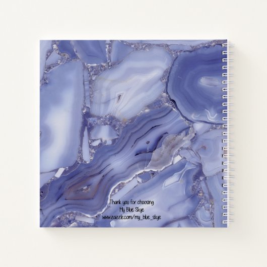 Blaue Marmorrahmen modern Notizblock (Rückseite)