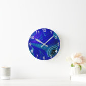 Blaue Marmorsäulenschale, Wall-Uhr Runde Wanduhr (Zuhause)