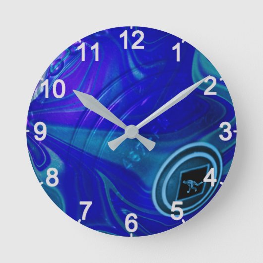 Blaue Marmorsäulenschale, Wall-Uhr Runde Wanduhr (Vorderseite)
