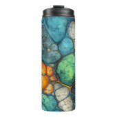 Blaue Marmorscheibe Tumbler Wrap - Nahtloses Desig Thermosbecher (Vorderseite)