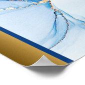 Blaue Marmorsteine / Blaue Grenzkunst Poster (Ecke)