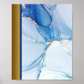 Blaue Marmorsteine / Blaue Grenzkunst Poster (Vorne)