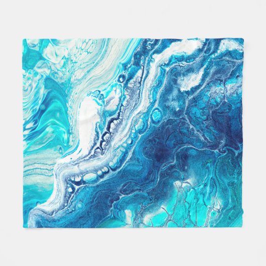 Blaue Marmorstruktur Fleecedecke (Vorderseite (Horizontal))