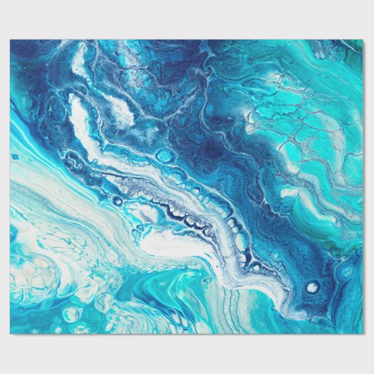 Blaue Marmorstruktur Geschenkpapier (Flach)