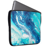 Blaue Marmorstruktur Laptopschutzhülle (Vorne Rechts)
