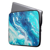 Blaue Marmorstruktur Laptopschutzhülle (Vorderseite Links)