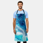 Blaue Marmorstruktur Schürze (Getragen)