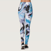 Blaue Marmortextur Leggings (Rückseite)