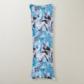 Blaue Marmortextur Seitenschläferkissen (Vorderseite Vertikal)