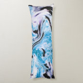 Blaue Marmortextur Seitenschläferkissen (Rückseite (Vertikal))
