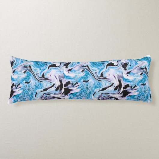 Blaue Marmortextur Seitenschläferkissen (Vorderseite)
