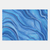 Blaue Marmorverpackung Geschenkpapier Set (Vorderseite 2)