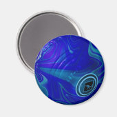 Blaue Marmorwanze, Kühlschrankmagnet (Vorderseite/Rückseite)