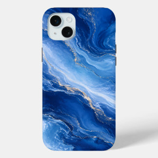Blaue Marmorwellen Luxus Abstract Case-Mate iPhone Hülle