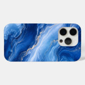 Blaue Marmorwellen Luxus Abstrakt Case-Mate iPhone Hülle (Rückseite (Horizontal))