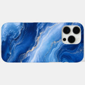 Blaue Marmorwellen Luxus Abstrakt Case-Mate iPhone Hülle (Rückseite (Horizontal))