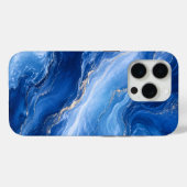 Blaue Marmorwellen Luxus Abstrakt Case-Mate iPhone Hülle (Rückseite (Horizontal))