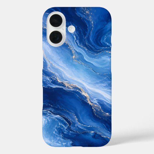 Blaue Marmorwellen Luxus Abstrakt Case-Mate iPhone Hülle (Rückseite)