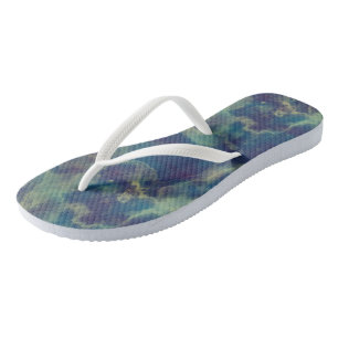 Blaue Marmorwirbel-Abstraktion Badesandalen