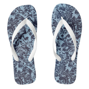 Blaue Marmorwirbel-Abstraktion Badesandalen