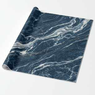 Blaue Marmorwirbel Eleganter moderner Stil Geschenkpapier