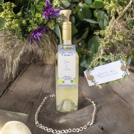 Blaue marokkanische Flaschenhanger Tags mit Zitron Flaschenanhänger