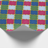 Blaue marokkanische Fliese Geschenkpapier (Ecke)