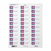 Blaue marokkanische Gitter rosa Monogramm Rahmen (Vorne)