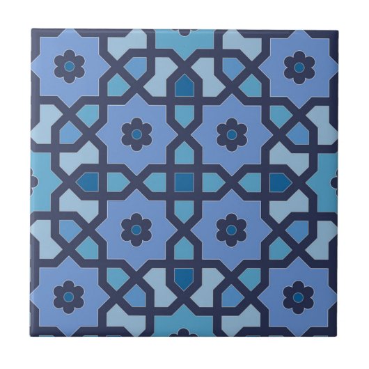 Blaue marokkanische Keramik Tile Fliese (Vorderseite)