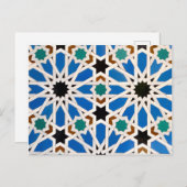 Blaue marokkanische Mosaikkarte Postkarte (Vorne/Hinten)