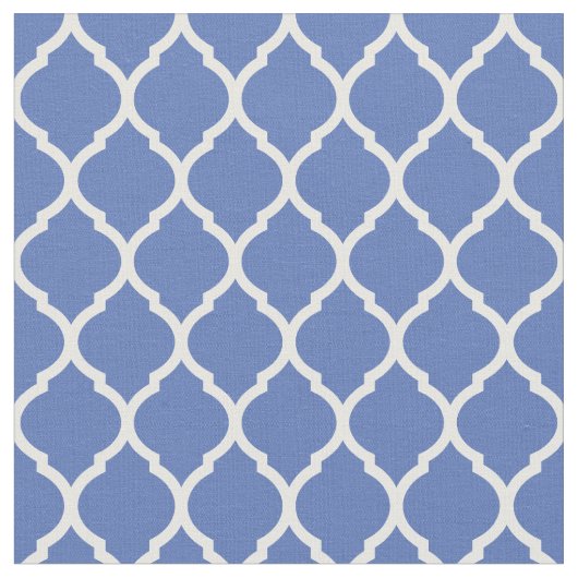 Blaue marokkanische Quatrefolie Stoff (Nahaufnahme)