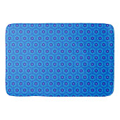Blaue marokkanische Rose Tile Bath Mat Badematte (Vorderseite)