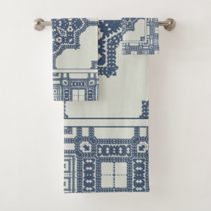 Blaue marokkanische Tile   Badhandtuch Set