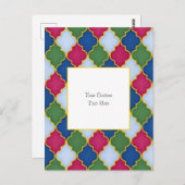 Blaue marokkanische Tile Elegante Custom Postkarte (Vorne/Hinten)