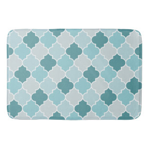 Blaue marokkanische Trellis, Latticework, Quatrefo Badematte