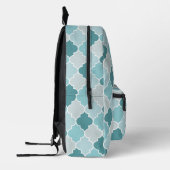 Blaue marokkanische Trellis, Latticework, Quatrefo Bedruckter Rucksack (Links)