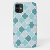 Blaue marokkanische Trellis, Latticework, Quatrefo Case-Mate iPhone Hülle (Rückseite)