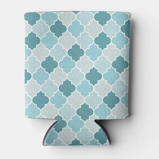 Blaue marokkanische Trellis, Latticework, Quatrefo Dosenkühler (Vorderseite)