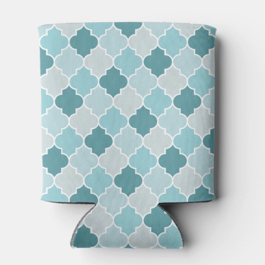 Blaue marokkanische Trellis, Latticework, Quatrefo Dosenkühler (Rückseite)