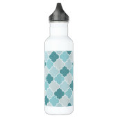Blaue marokkanische Trellis, Latticework, Quatrefo Edelstahlflasche (Links)