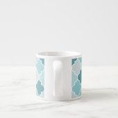 Blaue marokkanische Trellis, Latticework, Quatrefo Espressotasse (Rückseite)