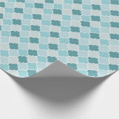 Blaue marokkanische Trellis, Latticework, Quatrefo Geschenkpapier (Ecke)