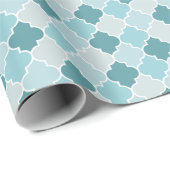 Blaue marokkanische Trellis, Latticework, Quatrefo Geschenkpapier (Rolleneckpunkt)