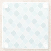 Blaue marokkanische Trellis, Latticework, Quatrefo Glasuntersetzer (Rückseite)