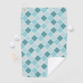 Blaue marokkanische Trellis, Latticework, Quatrefo Golfhandtuch (Insitu)