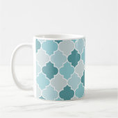 Blaue marokkanische Trellis, Latticework, Quatrefo Kaffeetasse (Links)