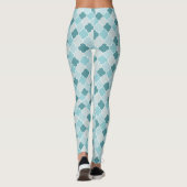 Blaue marokkanische Trellis, Latticework, Quatrefo Leggings (Rückseite)