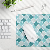 Blaue marokkanische Trellis, Latticework, Quatrefo Mousepad