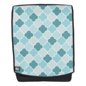 Blaue marokkanische Trellis, Latticework, Quatrefo Rucksack (Vorderseite)