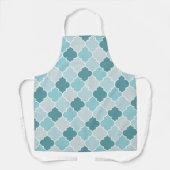 Blaue marokkanische Trellis, Latticework, Quatrefo Schürze (Vorderseite)